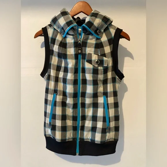 NWOT BURTON Black, White, and Blue Super Fly ski / snowboard vest - Picture 1 of 9